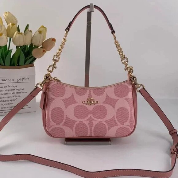 NWT Coach Teri Powder Pink Shoulder Bag CAL51 Crescent Crossbody Purse - Picture 2 of 10